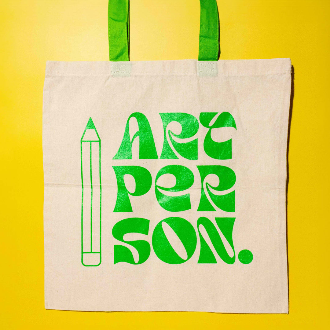 Art Person Tote Bag Screen Printed - Illustrated Things by Esther