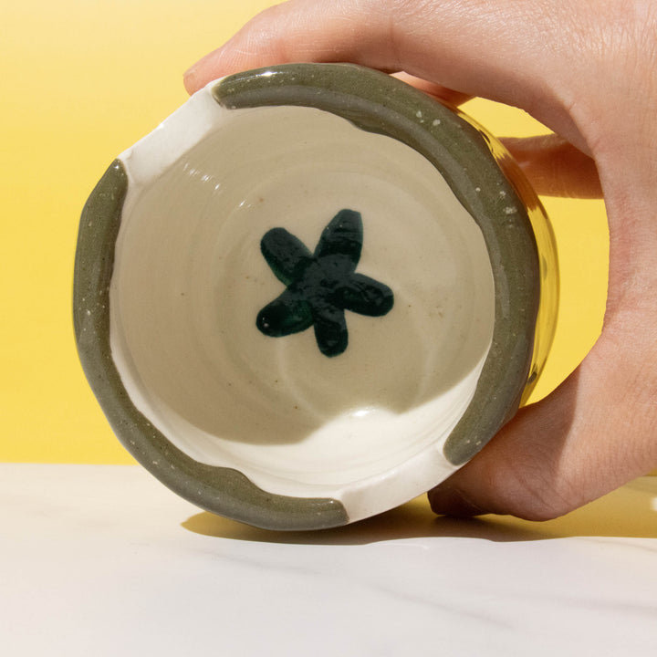 Ceramic Paint Water Cup with Brush Rest - Illustrated Things by Esther