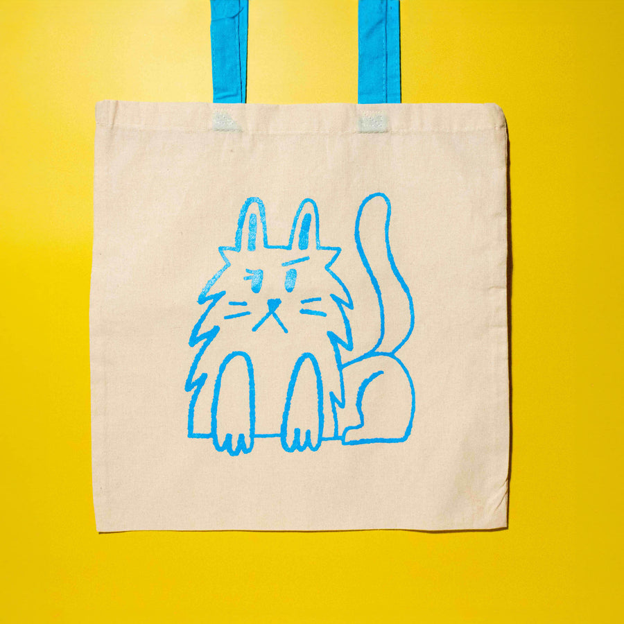 Fluffy Cat Tote Bag - Illustrated Things by Esther