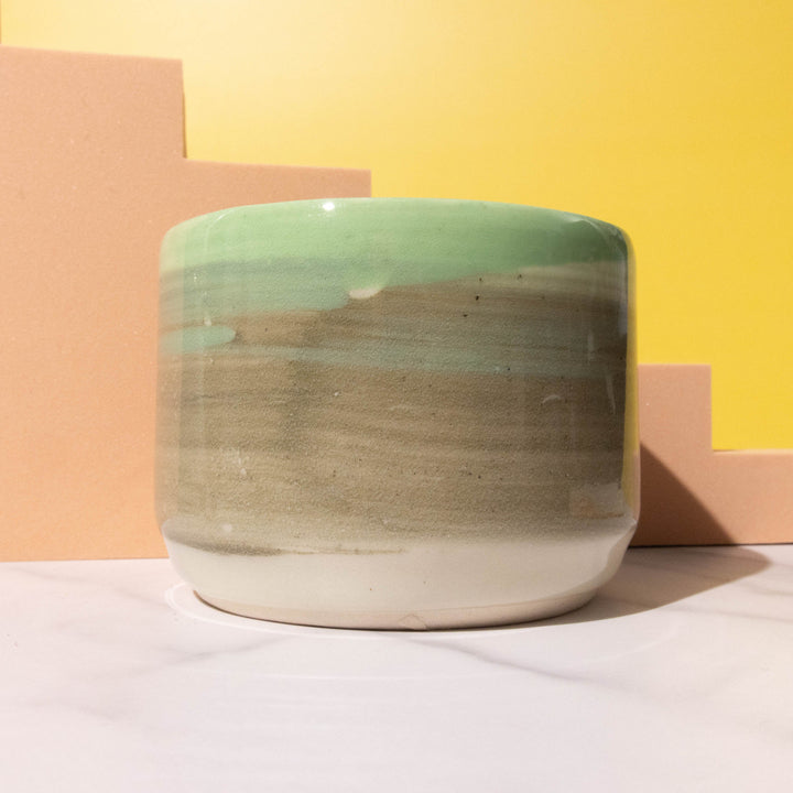 Handmade Ceramic Mug with Green Swirl Interior by Esther Nariyoshi - Illustrated Things by Esther