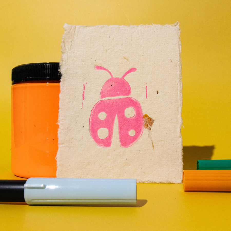 Lady bug Letterpress Print on Handmade Paper - Illustrated Things by Esther