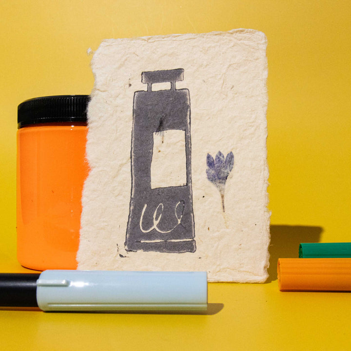 Paint Tube Art Print on Handmade Paper - Illustrated Things by Esther