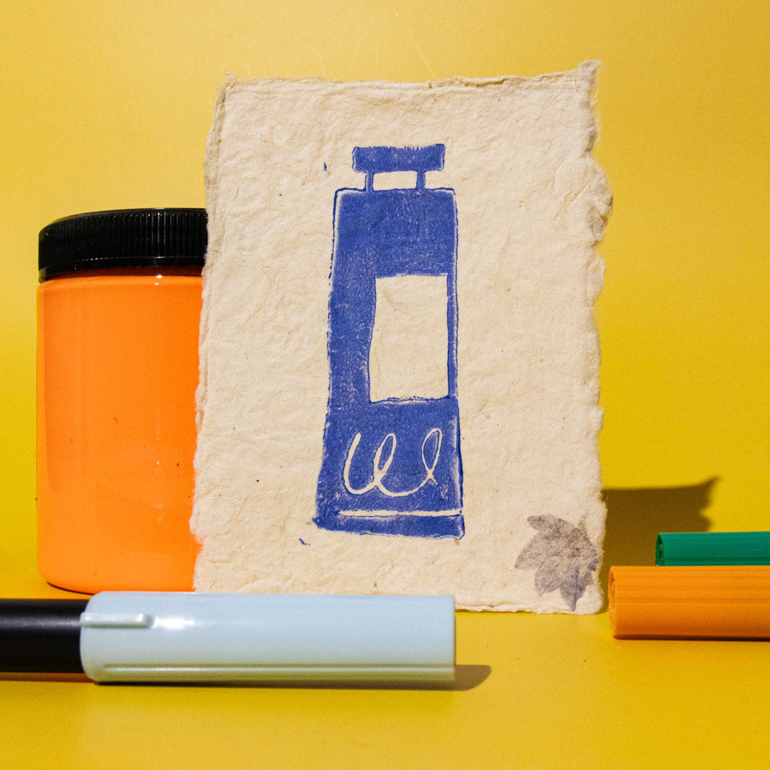 Paint Tube Art Print on Handmade Paper - Illustrated Things by Esther