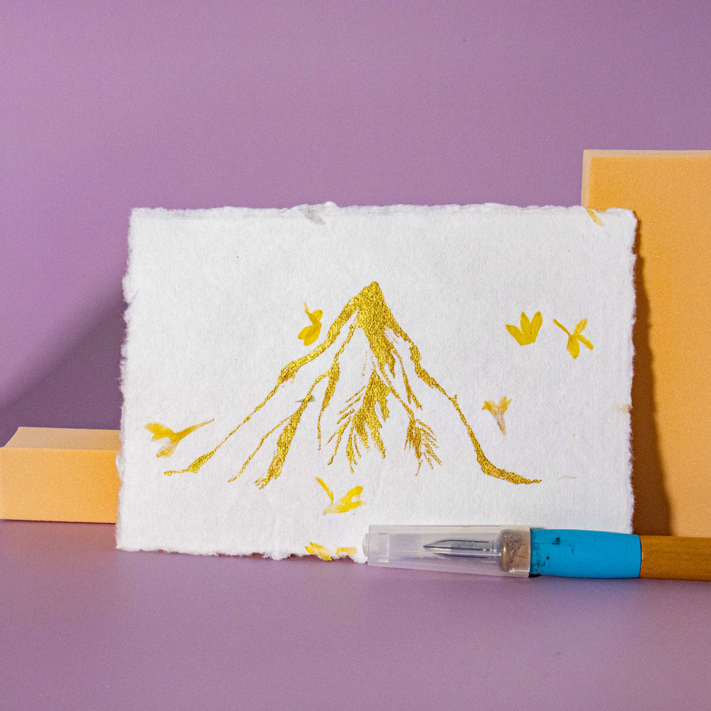 Solitude of Mountain Summit Original Mini Painting - Illustrated Things by Esther